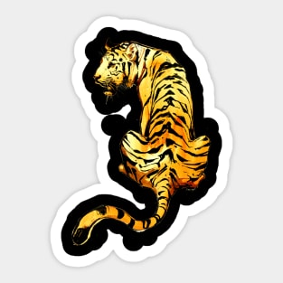 Just A Coy Tigress Sticker